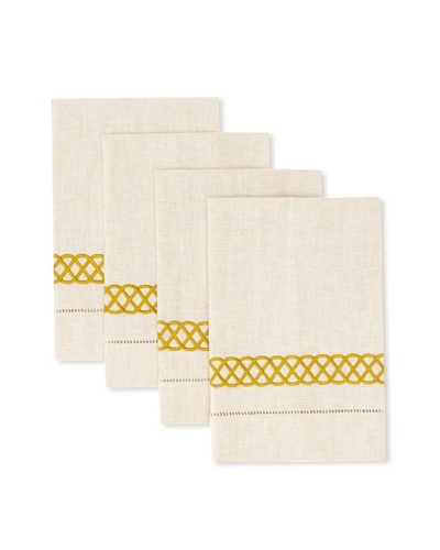 D.L. Rhein Set of 4 Infinity Band Guest Towels [Marigold]