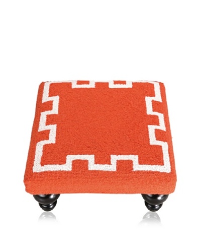 D.L. Rhein Simple Greek Key Footstool, Orange