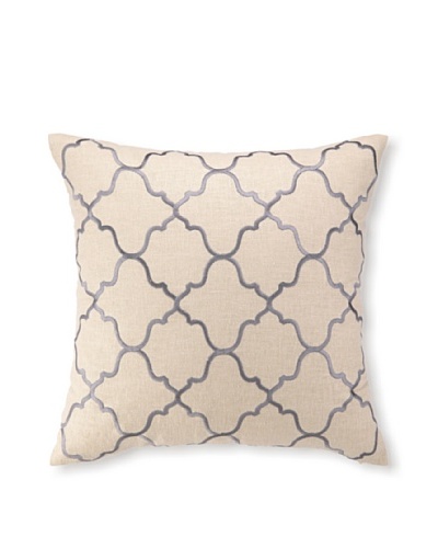 D.L Rhein Moroccan Tile Embroidery Pillow, Granite, 20″ x 20″