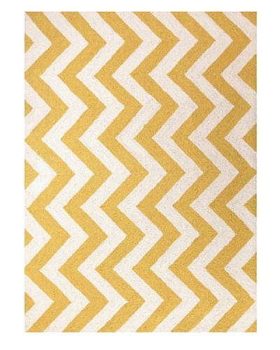 D.L. Rhein Chevron Rug, Yellow, 2′ 10″ x 3′ 11″