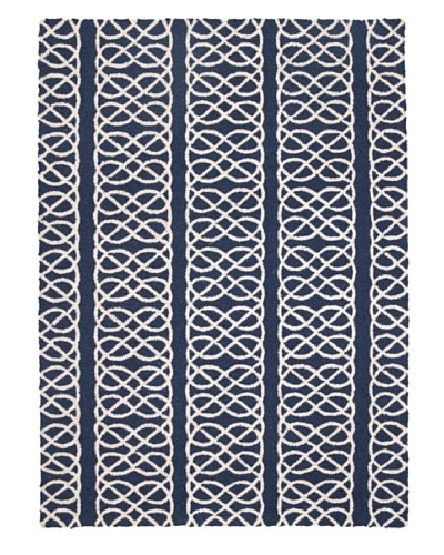 D.L. Rhein Nautical Knot Hook Rug [Navy]