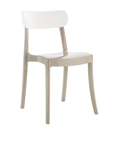 DOMITALIA New Retro Chair, Taupe/White