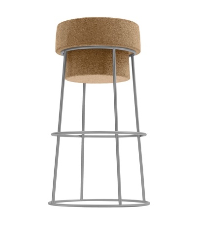 Domitalia Bouchon Bar Stool, Satinated Aluminum