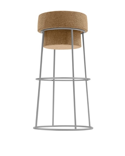 Domitalia Bouchon Counter Stool, Satinated Aluminum