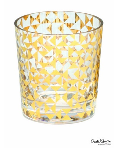 Dwell Studio by Global Views Gold Triangles Drinking Glass, Short