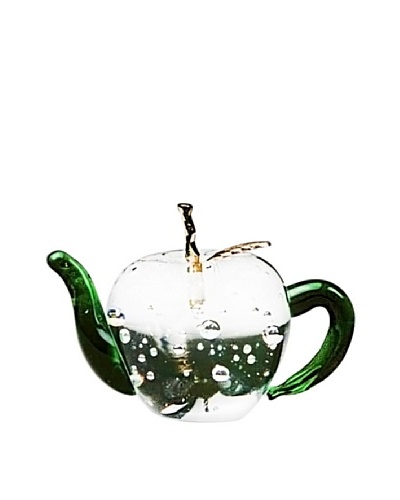 Dynasty Gallery Hand-Made Glass Apple Teapot