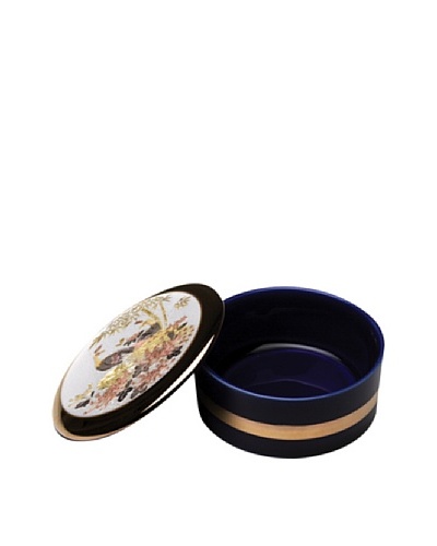 Dynasty Gallery Chokin Art Royal Blue Round Box