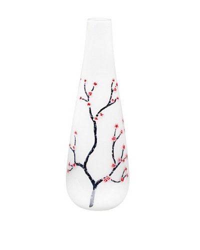 Dynasty Gallery Hand-Painted Mouth-Blown Cherry Blossom Cone Vase