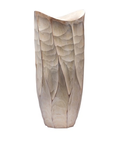 Dynasty Gallery Hand Carved Flame Tall Vase