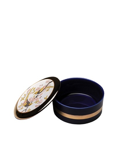 Dynasty Gallery Chokin Art Royal Blue Round Box