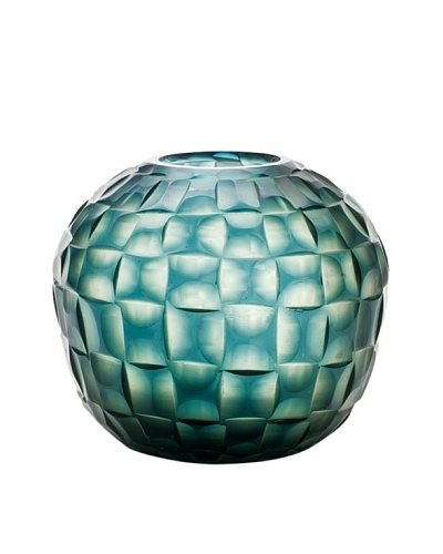 Dynasty Gallery Hand-Faceted Mouthblown Small Glass Vase