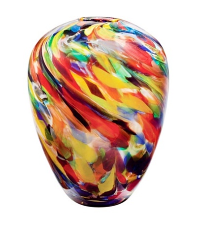 Dynasty Gallery Mouth-Blown Painter’s Palette Glass Vase