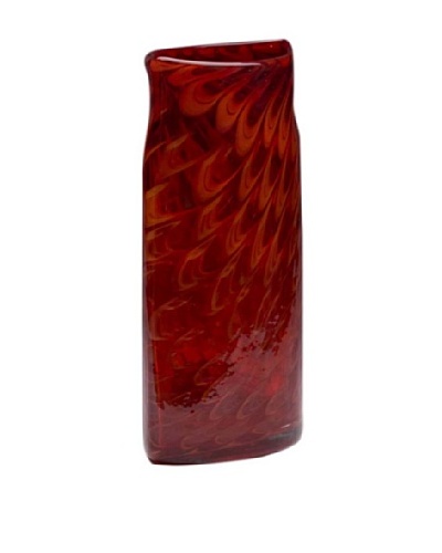 Dynasty Glass Milano Collection Flat Vase, Passion Red
