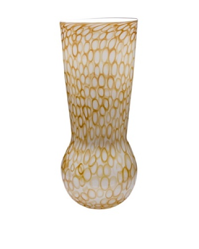 Dynasty Glass Torino Collection – Bulb Vase – Mod Rings Beige