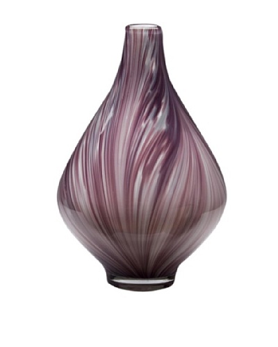 Dynasty Glass Viola Collection Bulb Vase, Violet Feather