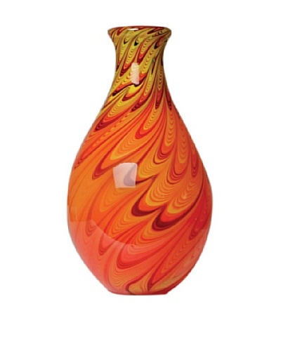 Dynasty Glass Venezia Collection Vase, Feather