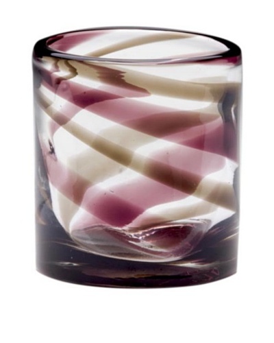 Dynasty Glass Viola Collection Votive Holder, Purple Plaid