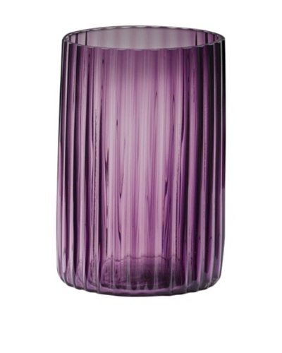 Dynasty Glass Viola Collection Cylinder Groove Vase, Violet