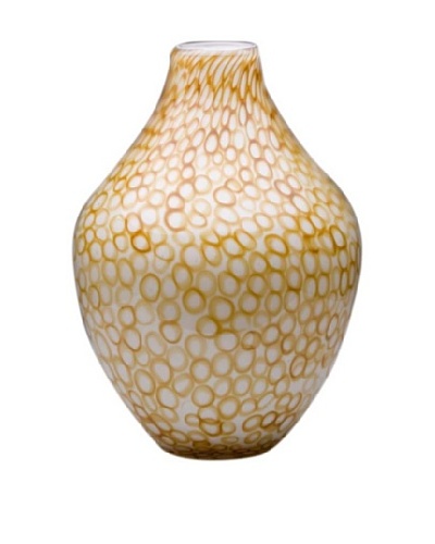 Dynasty Glass Torino Collection Acorn Vase, Mod Rings Beige