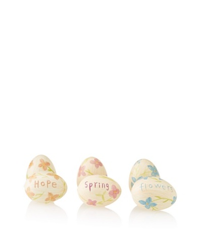 Set of 6 Spring Message Eggs, Multi