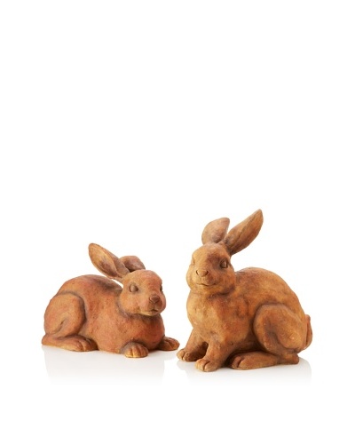 Set of 2 Rabbits, Terracotta