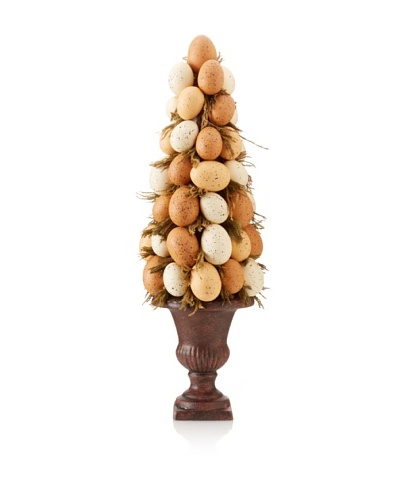 Faux Farm Fresh Egg Cone, Brown/Off-White