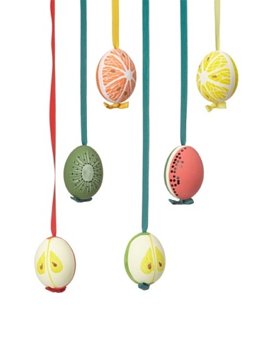 Peter Priess Set of 6 Assorted Fruit Easter Eggs, Multi
