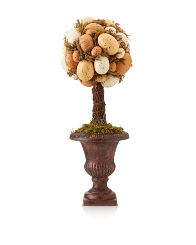 Faux Farm Fresh Egg Topiary, Brown/Off-White