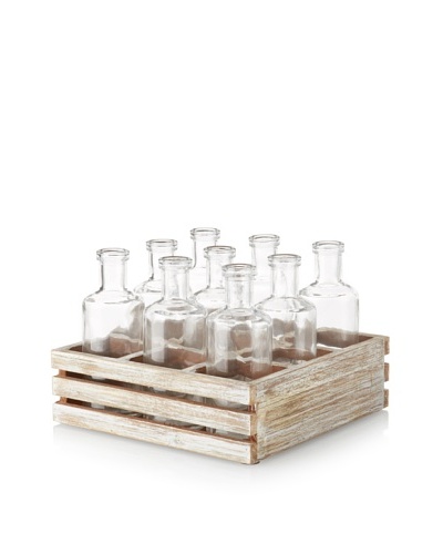 9-Bottle Crate, Whitewash