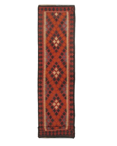 eCarpet Gallery Afghan Shiravan Kilim, Dark Brown/Red, 2' 11 x 12' 6 Runner