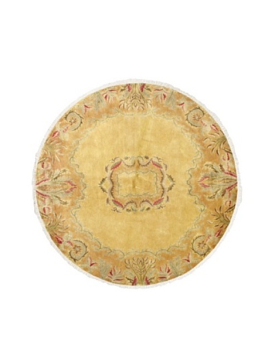 ecarpetgallery Silk Touch Rug, Light Gold, 7' 8 Round