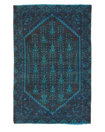 eCarpet Gallery Color Transition Rug, Blue/Burgundy, 4′ 2″ x 6′ 7″