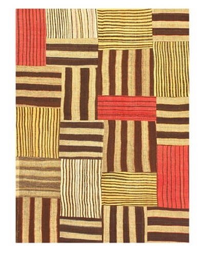 eCarpet Gallery Bohemian Kilim Rug, Dark Brown/Light Camel, 5' x 6' 9