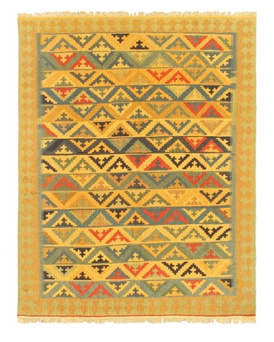 eCarpet Gallery Keisari Kilim, Khaki/Light Blue, 4' 11 x 6' 2