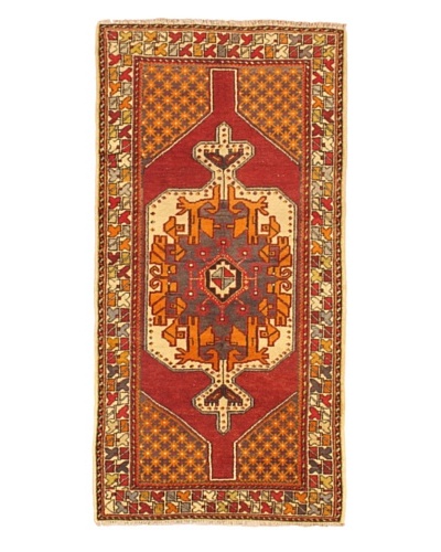 eCarpet Gallery Anatolian Rug, Cream/Light Burgundy, 3′ 1″ x 7′ 8″