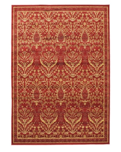 Ecarpetgallery Rugs Ruby Garden Open Field Rug, Dark Red, 6′ 7″ x 9′ 6″