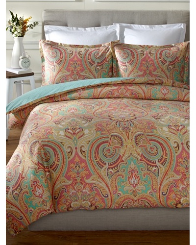 Echo Guinevere Duvet Mini Set, Coral/Mint, Queen