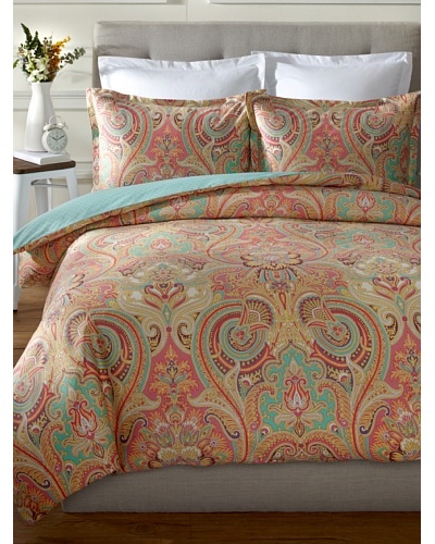 Echo Guinevere Duvet Mini Set, Coral/Mint, Queen