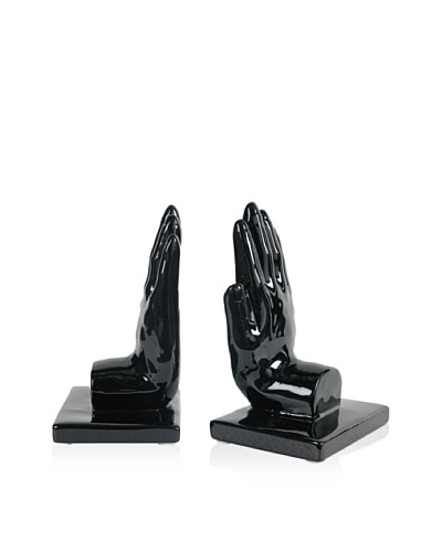 Set Of 2 Hands Book Ends