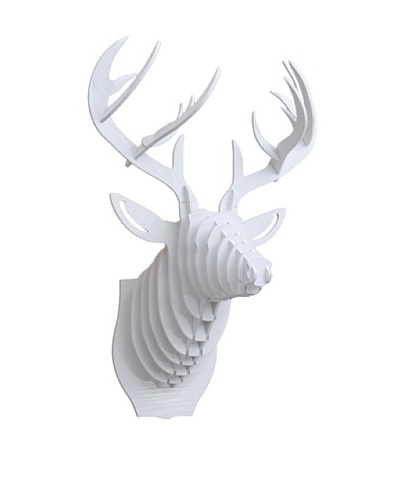 Eco Décor Laser-Cut Animal Trophy Deer Head, White