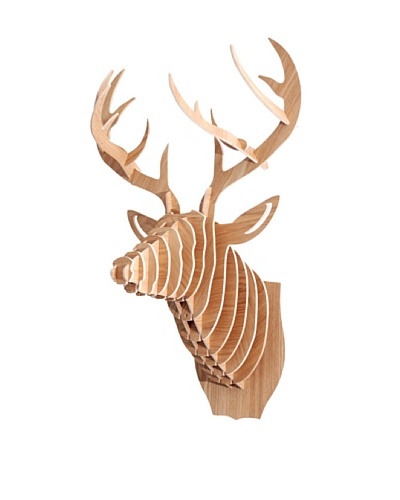 Eco Décor Laser-Cut Animal Trophy Deer Head, Maple