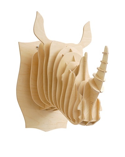 Eco Décor Laser-Cut Animal Trophy Rhinoceros Head, Maple