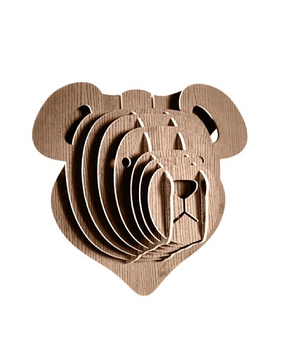 Eco Décor Laser-Cut Animal Trophy Teddy Bear Head, Oak