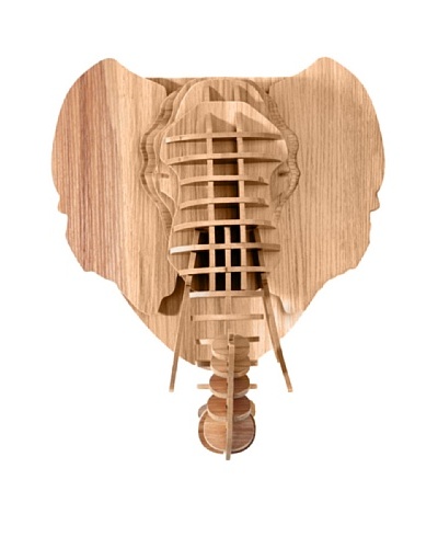 Eco Décor Laser-Cut Animal Trophy Elephant Head, Maple