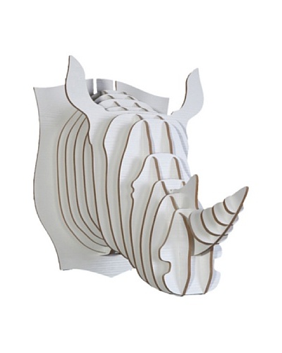 Eco Décor Laser-Cut Animal Trophy Rhinoceros Head, White