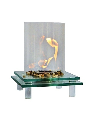 Eco-Flame 2-Layer Tempered Glass Tabletop Firebowl