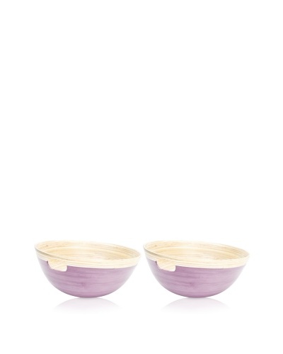 Ecorce d’Orange Set of 2 Hand-Painted Bamboo Bowls [Pétale]