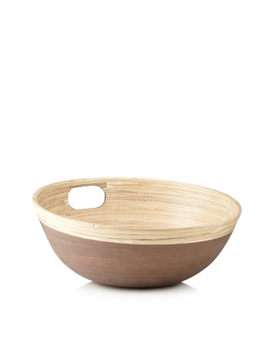 Ecorce d’Orange Hand-Painted Bamboo Salad Bowl [Cuir]