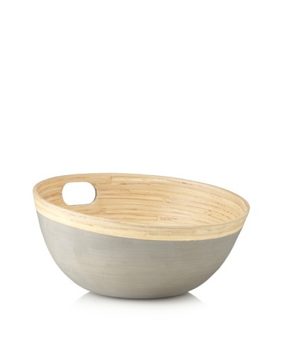 Ecorce d'Orange Hand-Painted Bamboo Salad Bowl [Granite]