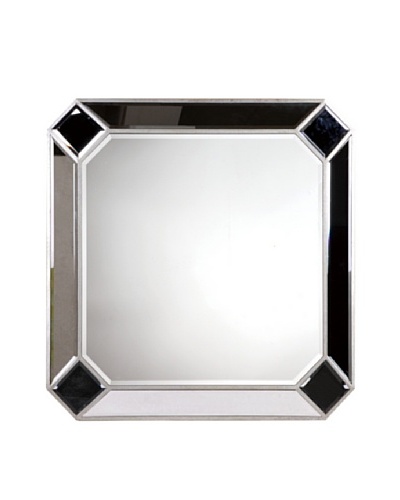 Camille Mirror Accented Wall Mirror, Silver Leaf